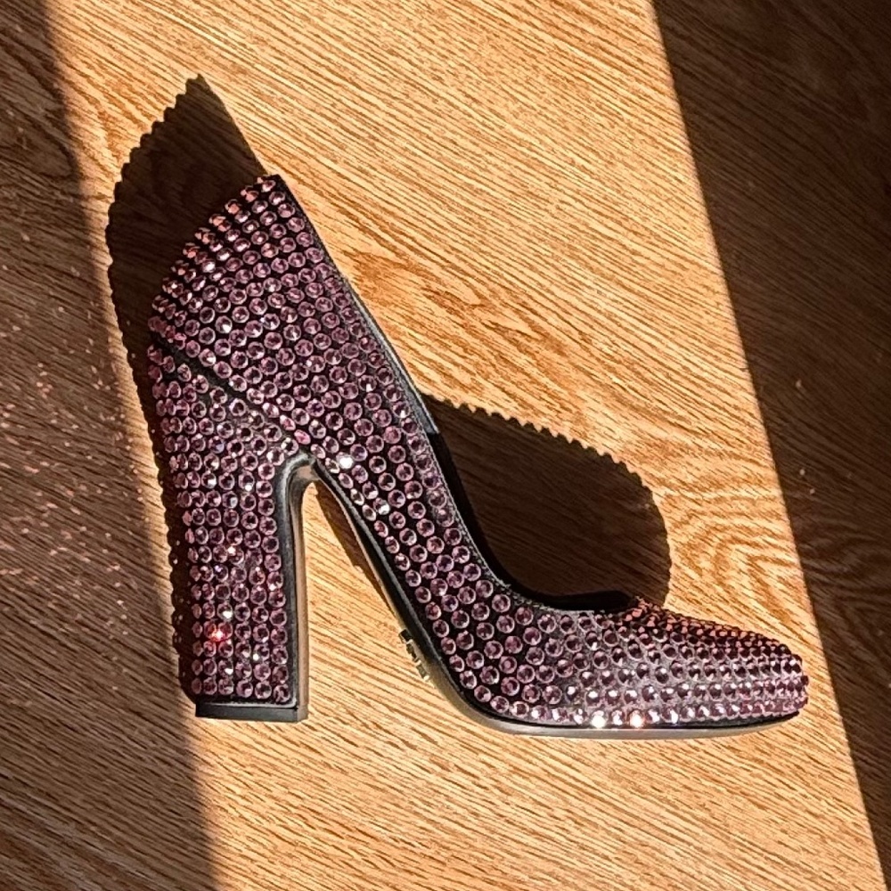 Prada Crank Heels pink Swarovski crystals,RunwayMilan Fashion Week 2019. Size 37 - Picture 5 of 7